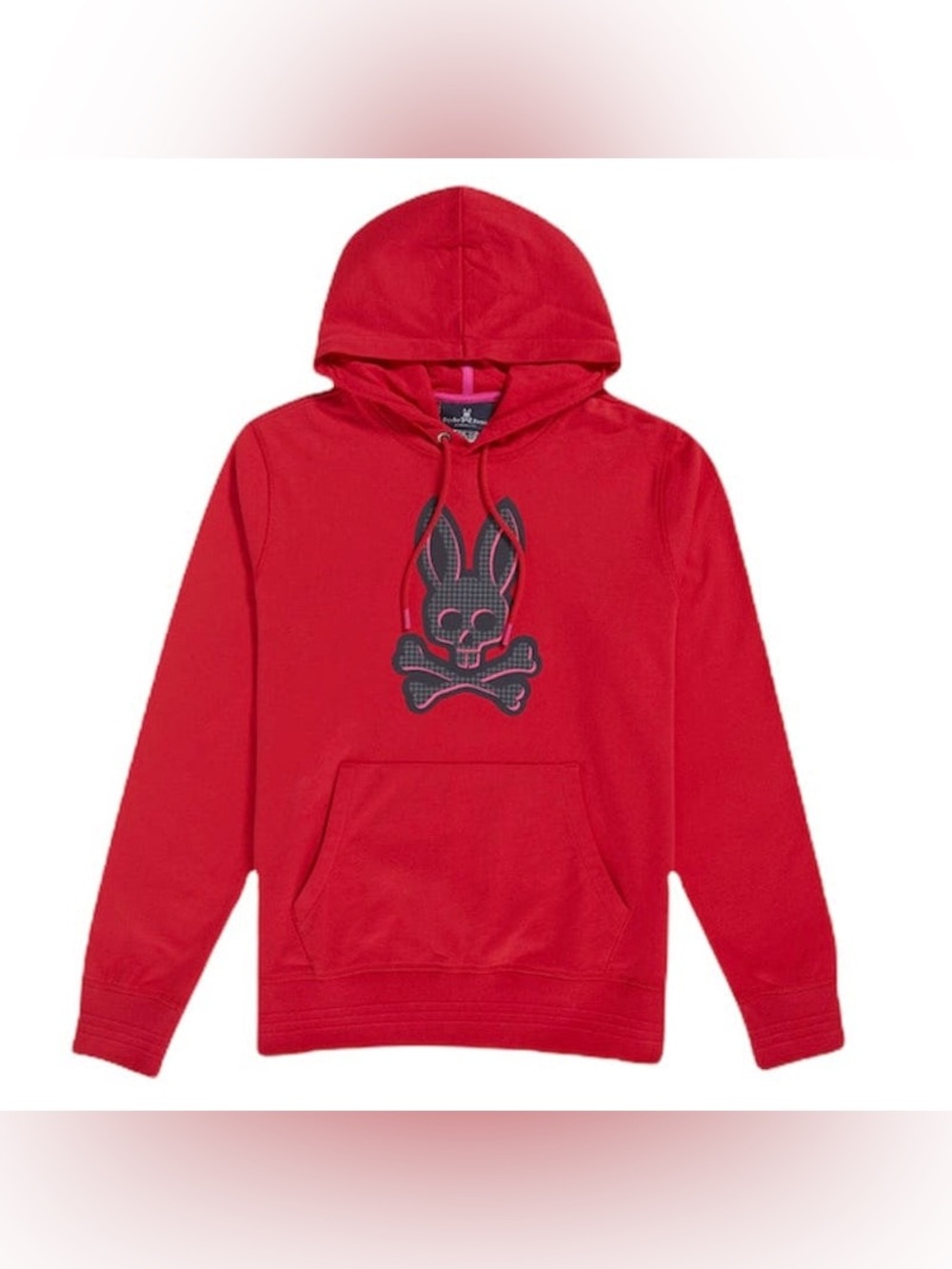 PSYCHO BUNNY DRAKE POPOVER HOODIE INTENSE RED men’s size S 100% cotton